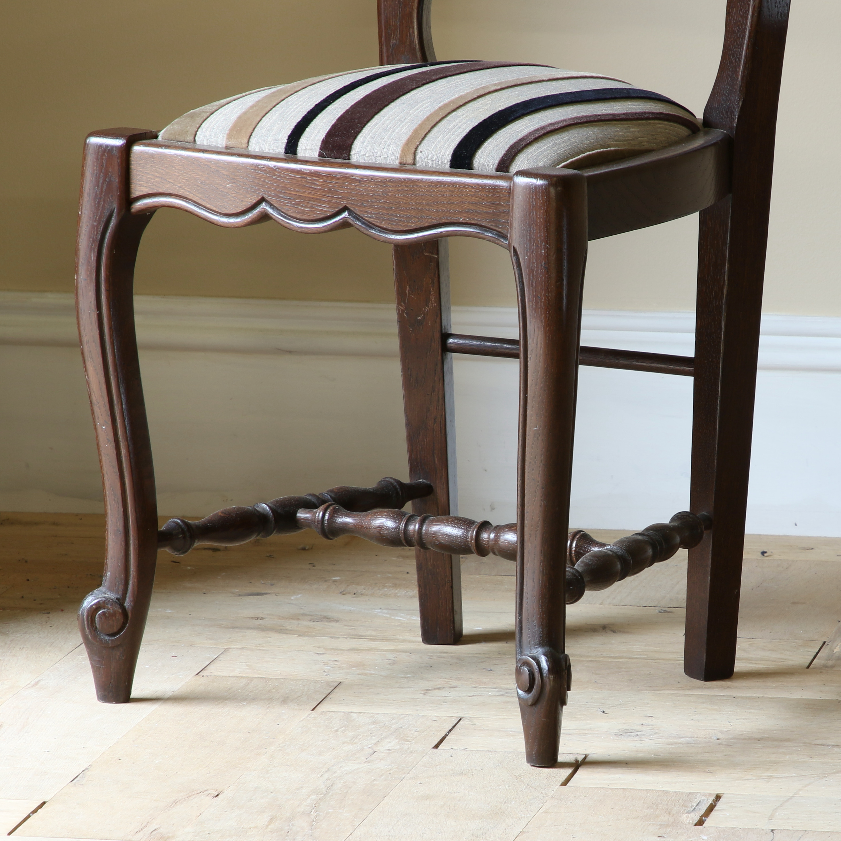 Set of Six New Oak Ladderback Chairs